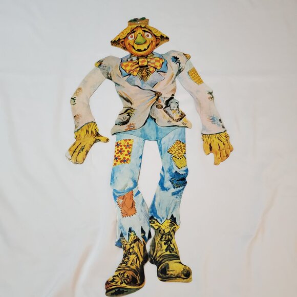 Vintage 24” Halloween Cardboard Die-Cut Jointed Scarecrow – Halloween Décor - Picture 5 of 9